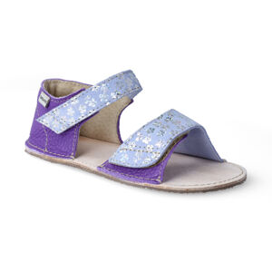 OK BARE Barefoot sandálky OKbarefoot- Mirrisa fialové kvetinky Veľkosť: 23