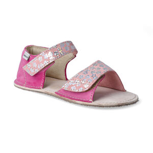 OK BARE Barefoot sandálky OKbarefoot- Mirrisa ružové kvetinky Veľkosť: 27