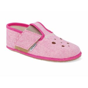 Barefoot papučky Pegres - s prierezmi ružové jeans Veľkosť: 32