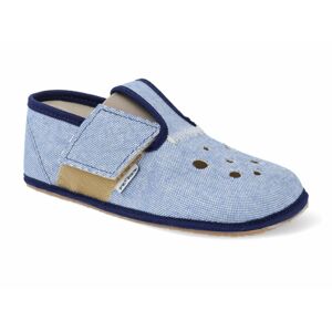 Barefoot papučky Pegres - s prierezmi modré jeans Veľkosť: 32