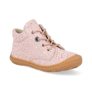 Barefoot dětské kotníkové boty Ricosta - Pepino Dots powder Bubble M růžové Veľkosť: 21