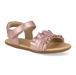 Barefoot dětské sandály Tip Toey Joey - Ruffle Rose Gold růžové Veľkosť: 33