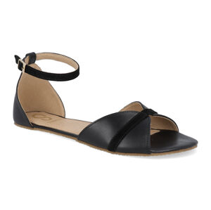 Barefoot dámské sandály Shapen - Petal Black Leather N černé Veľkosť: 42