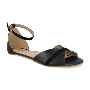 Barefoot dámské sandály Shapen - Petal Black Leather W černé Veľkosť: 38